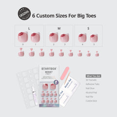 BTArtbox square toenails providing a chic salon look on the toes