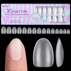 BTArtbox tips de uñas almendra extra corto para un look natural y fácil aplicación.