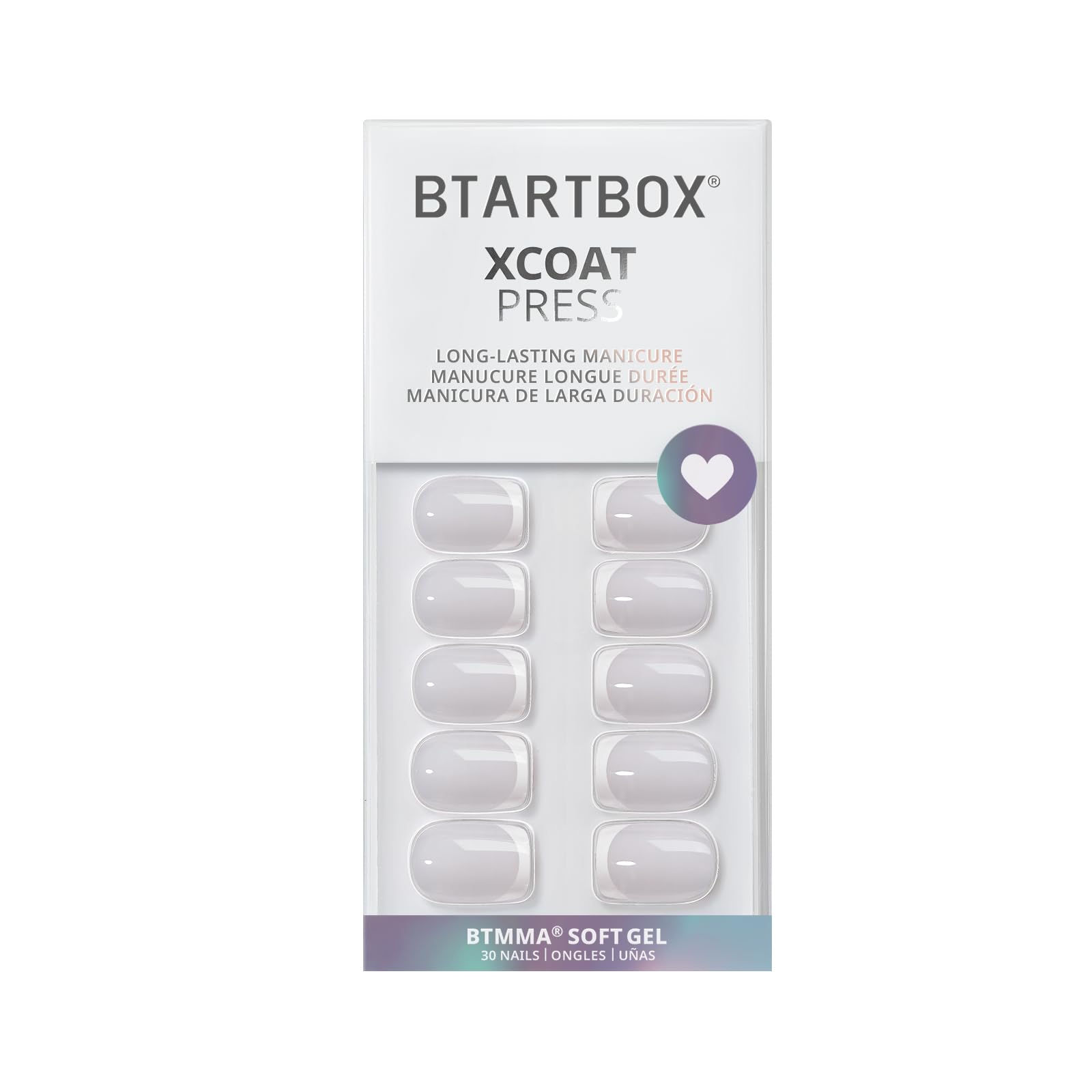 BTArtbox uñas Frances Blanco cuadradas con pestañas adhesivas para cambios de diseño