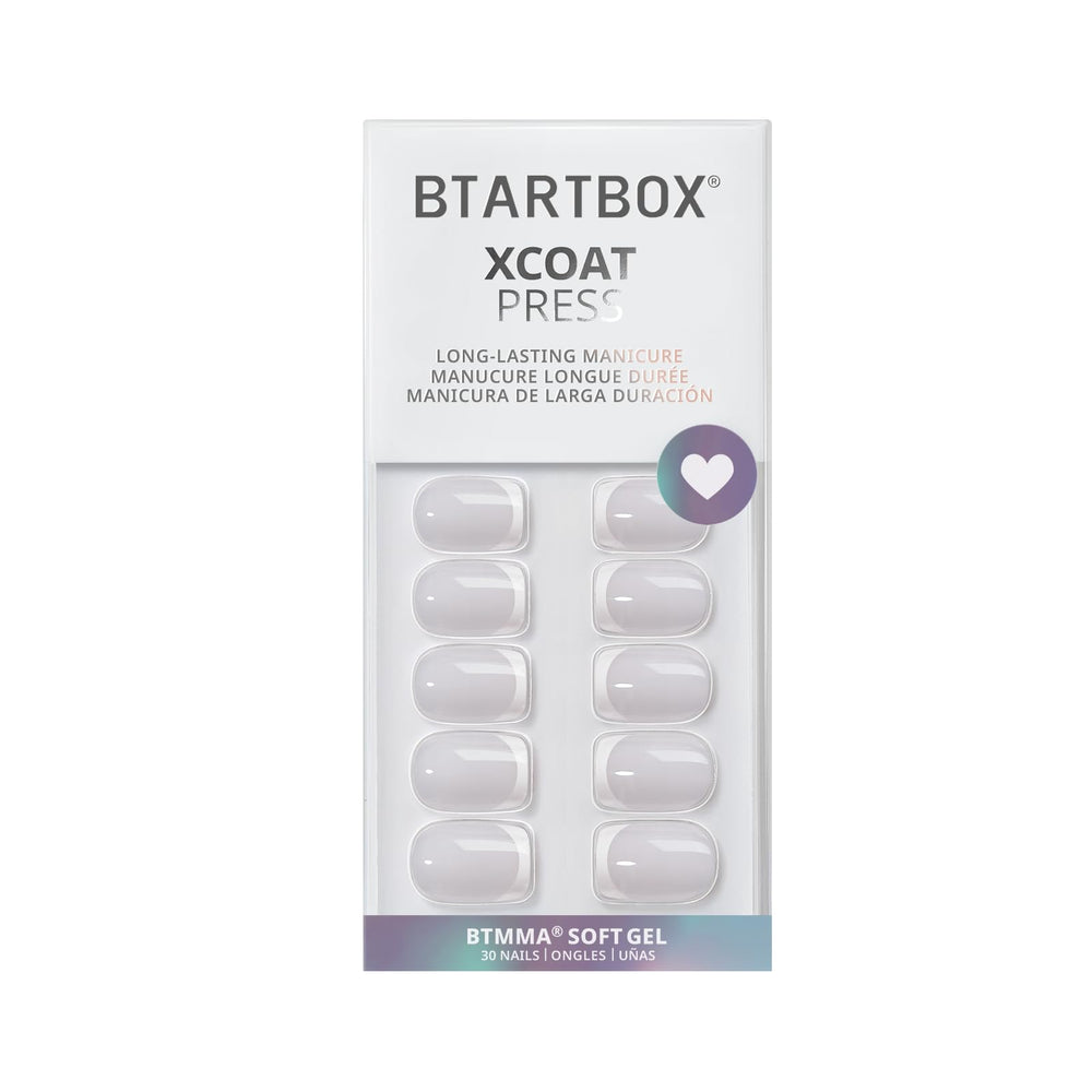 BTArtbox uñas Frances Blanco cuadradas con pestañas adhesivas para cambios de diseño