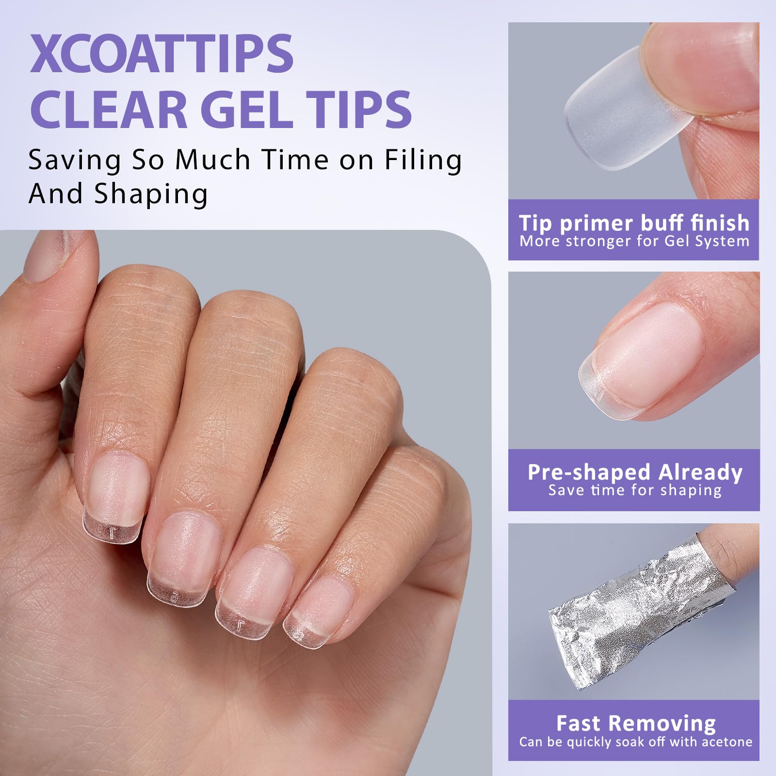 BTArtbox tips gel flexibles para ajuste fácil en uñas planas o curvadas.