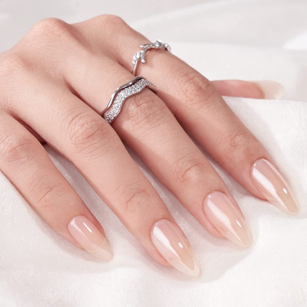 BTArtbox uñas pegables almond media en tono piel para estilo discreto