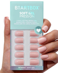 BTArtbox uñas postizas autoadhesivas cuadradas, rosa pastel, aspecto natural.