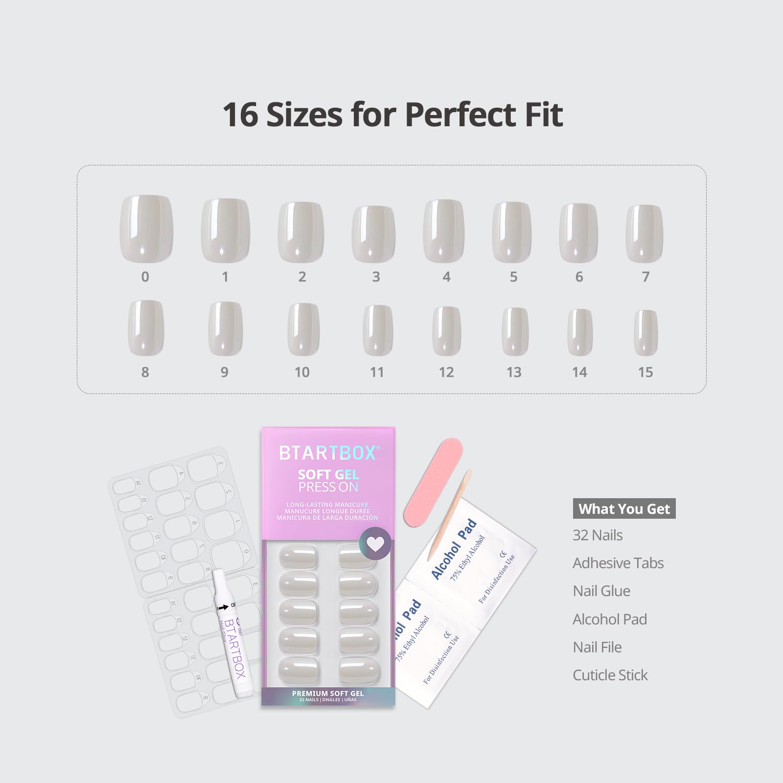 BTArtbox kit de uñas postizas incluye herramientas y estuche para guardar.