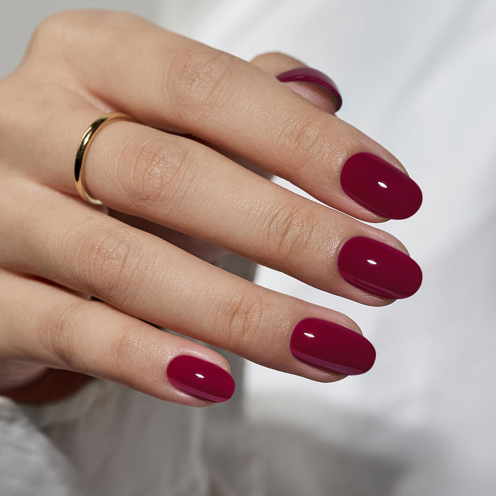 BTArtbox uñas postizas cortas rojas ovaladas para un acabado profesional en casa