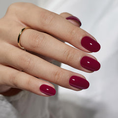 BTArtbox uñas postizas cortas rojas ovaladas para un acabado profesional en casa
