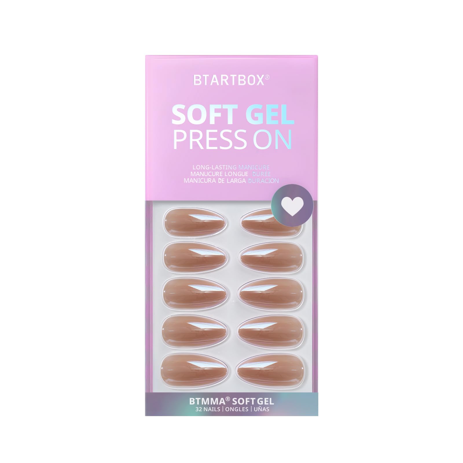 BTArtbox uñas prensadas almendra ajuste perfecto sin presión