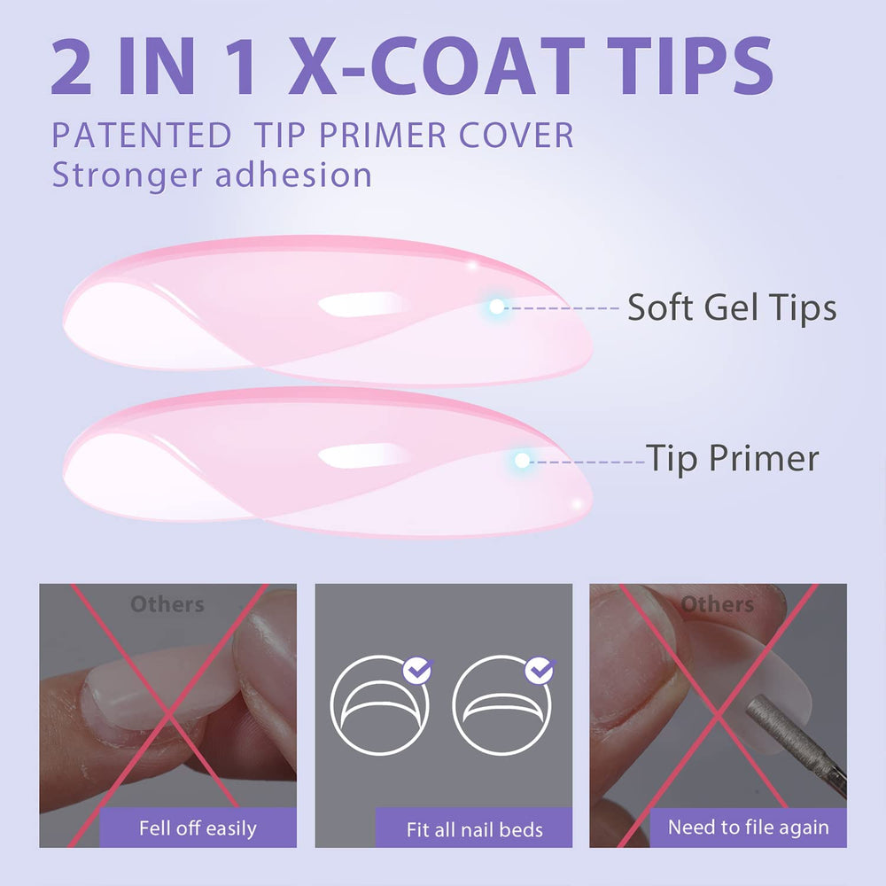 BTArtbox XCOATTIPS diseño ultra-fit para ajuste cómodo en la cutícula.