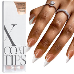 BTArtboxnails brown long-stiletto tips for dramatic DIY French manicure