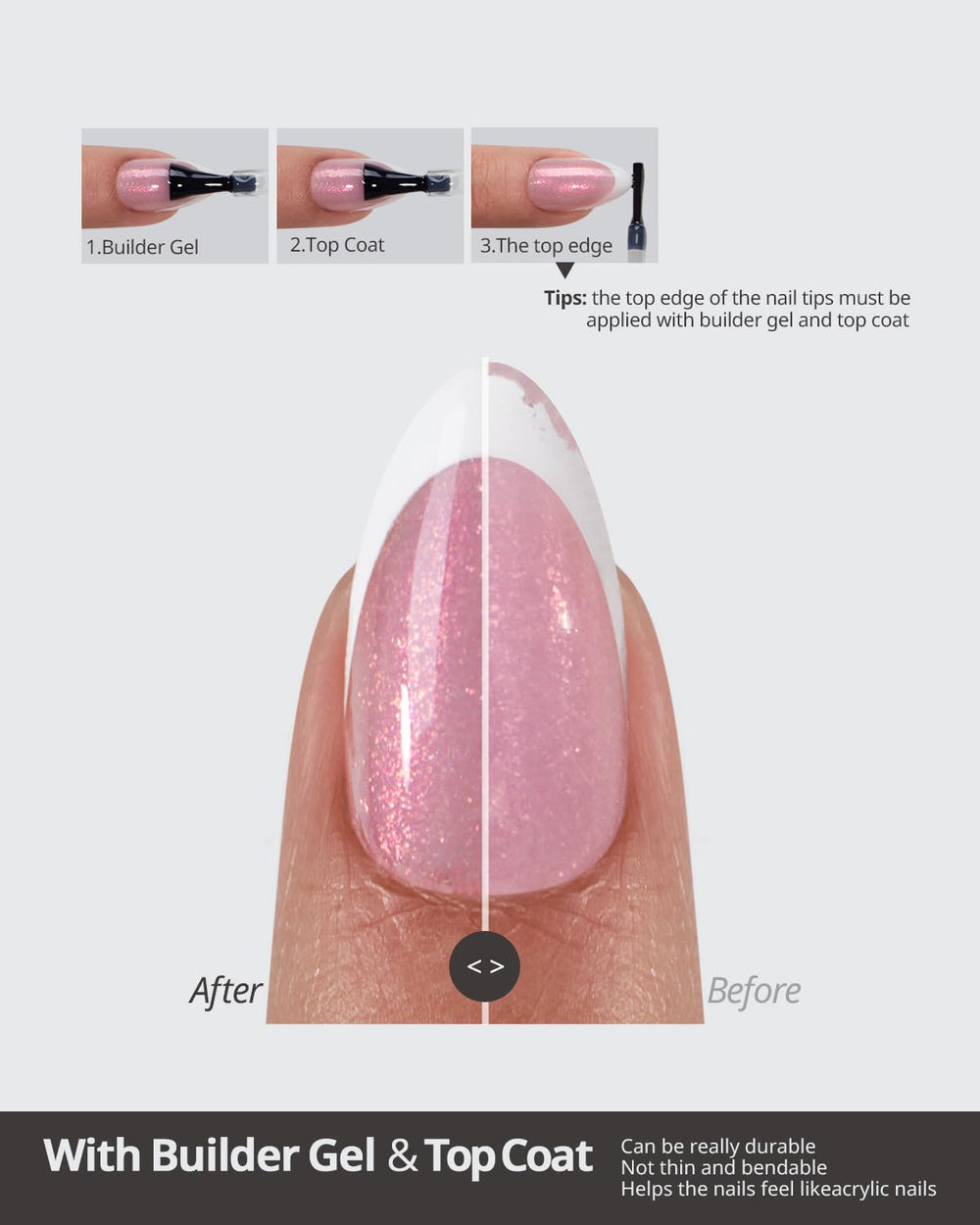 BTArtboxnails caja de 96 piezas con 16 tallas para ajuste cómodo