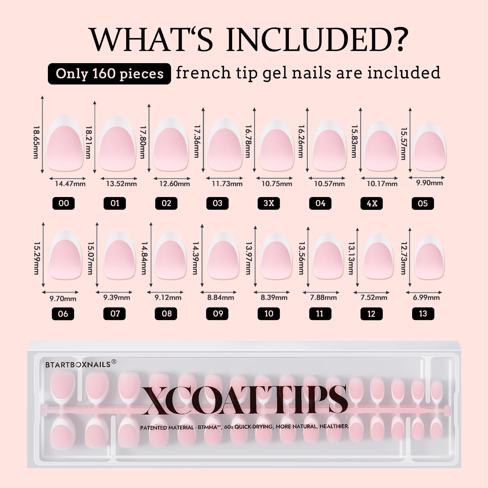 BTArtboxnails comfortable fit for flat and curved nails, no stinging.