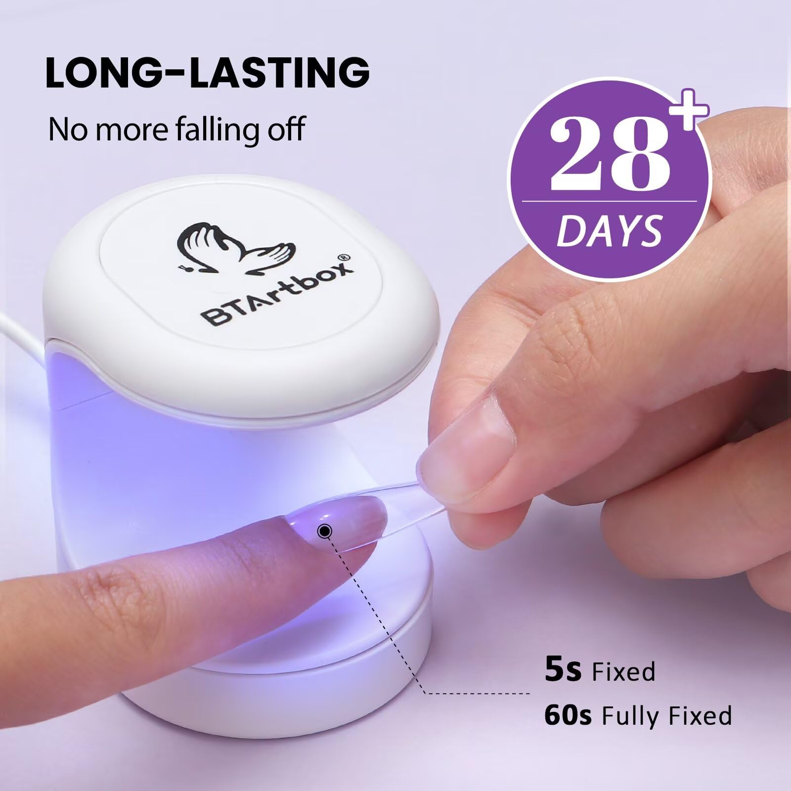 BTArtboxnails permite diseños 3D con acabado brillante duradero.