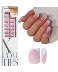 BTArtboxnails French Tip Press On Nails Glitter Pink Short Square – 96 Pcs DIY Kit