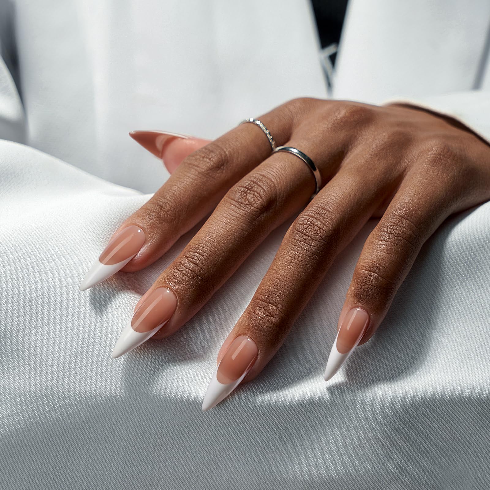 BTArtboxnails French-tip press-on nails for easy at-home glam