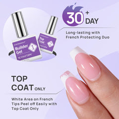 BTArtboxnails French-tip protection duo with gel and top coat for longevity.