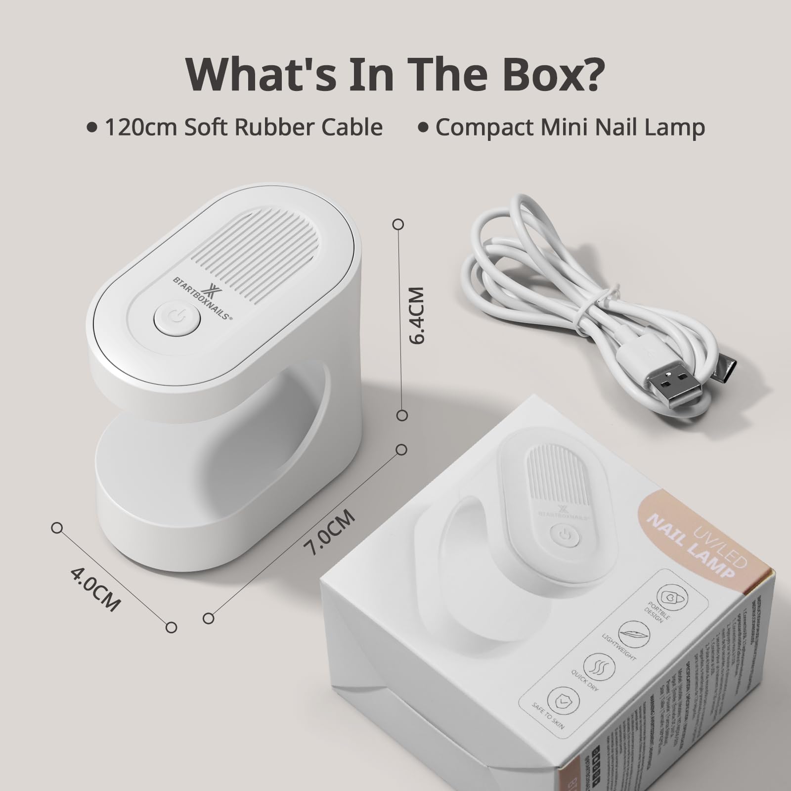 BTARTBOXNAILS Handy Mini Nail Lamp travel-friendly size fits bags and desks