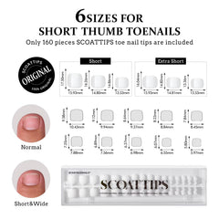 BTArtboxnails SCOATTIPS dieciseis tallas para ajuste perfecto en cada pie