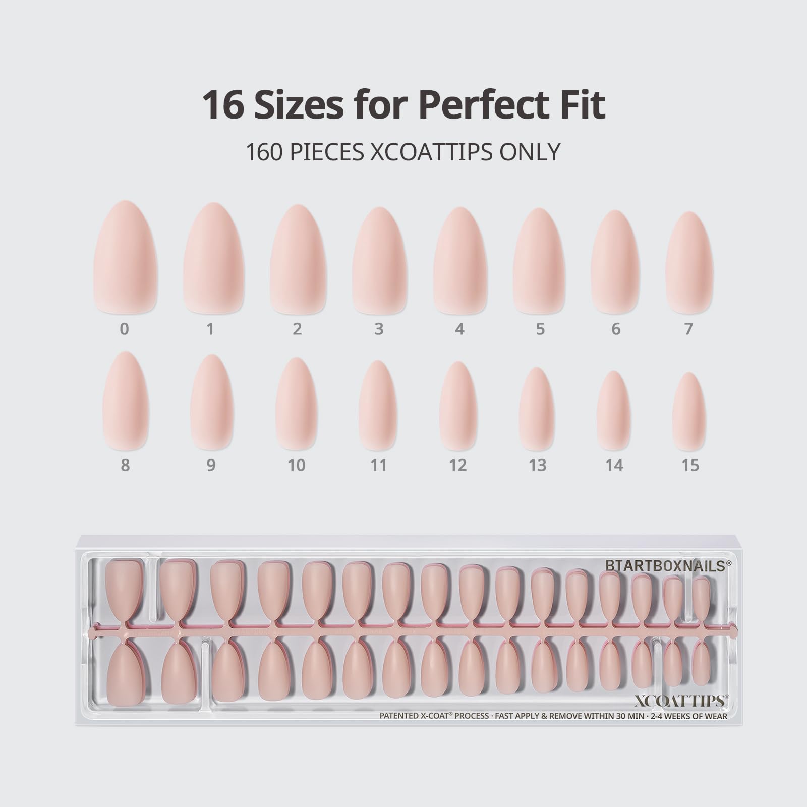 BTArtboxnails 16 tallas para ajuste perfecto