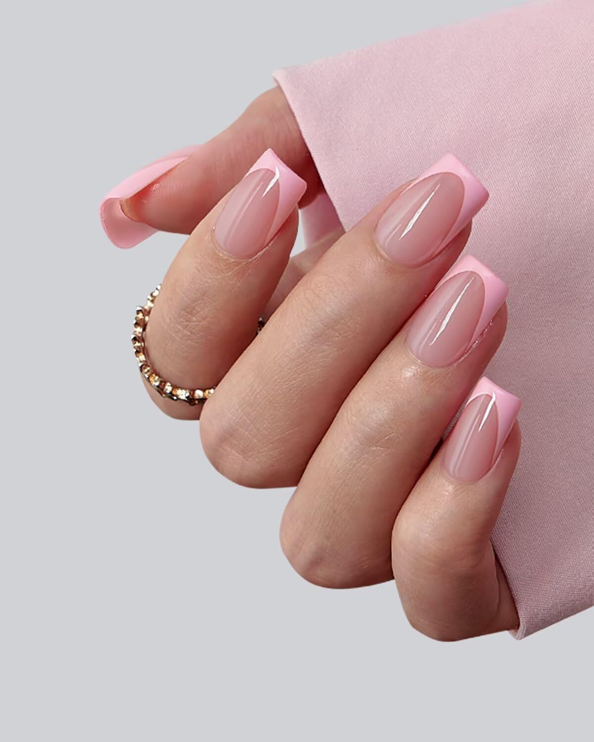 BTArtboxnails Frances Tip rosa con XCOAT: curado uniforme para ombré.