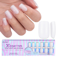BTArtboxnails tips gel blanco lechoso para uñas naturales con acabado suave.