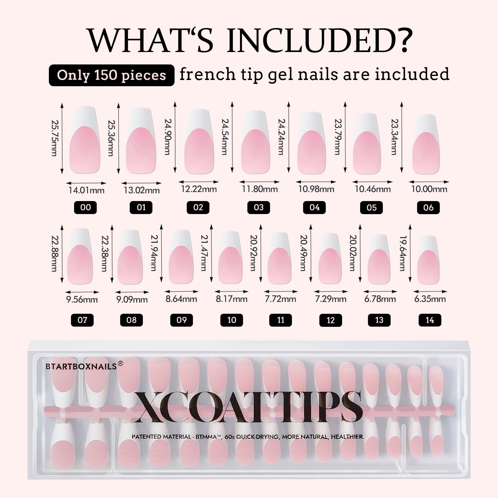 BTArtboxnails ultra-fit tapered tips for seamless nail extension