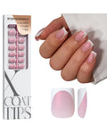 BTArtboxnails Shimmering French Tip Nails – 96Pcs, Pink Sparkle, Extra Short, 16 Sizes