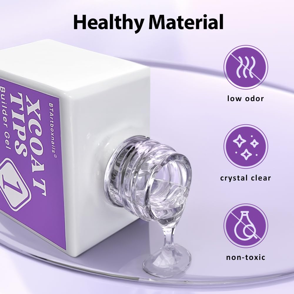 BTArtboxnails XCOATTIPS gel de construcción de 15 ml para retoques fáciles.