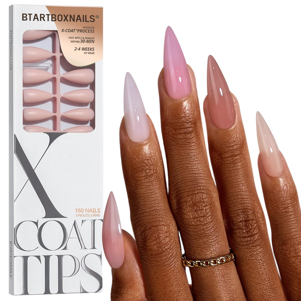 BTArtboxnails XCOATTIPS Bare con 5 tonos nude para looks naturales duraderos