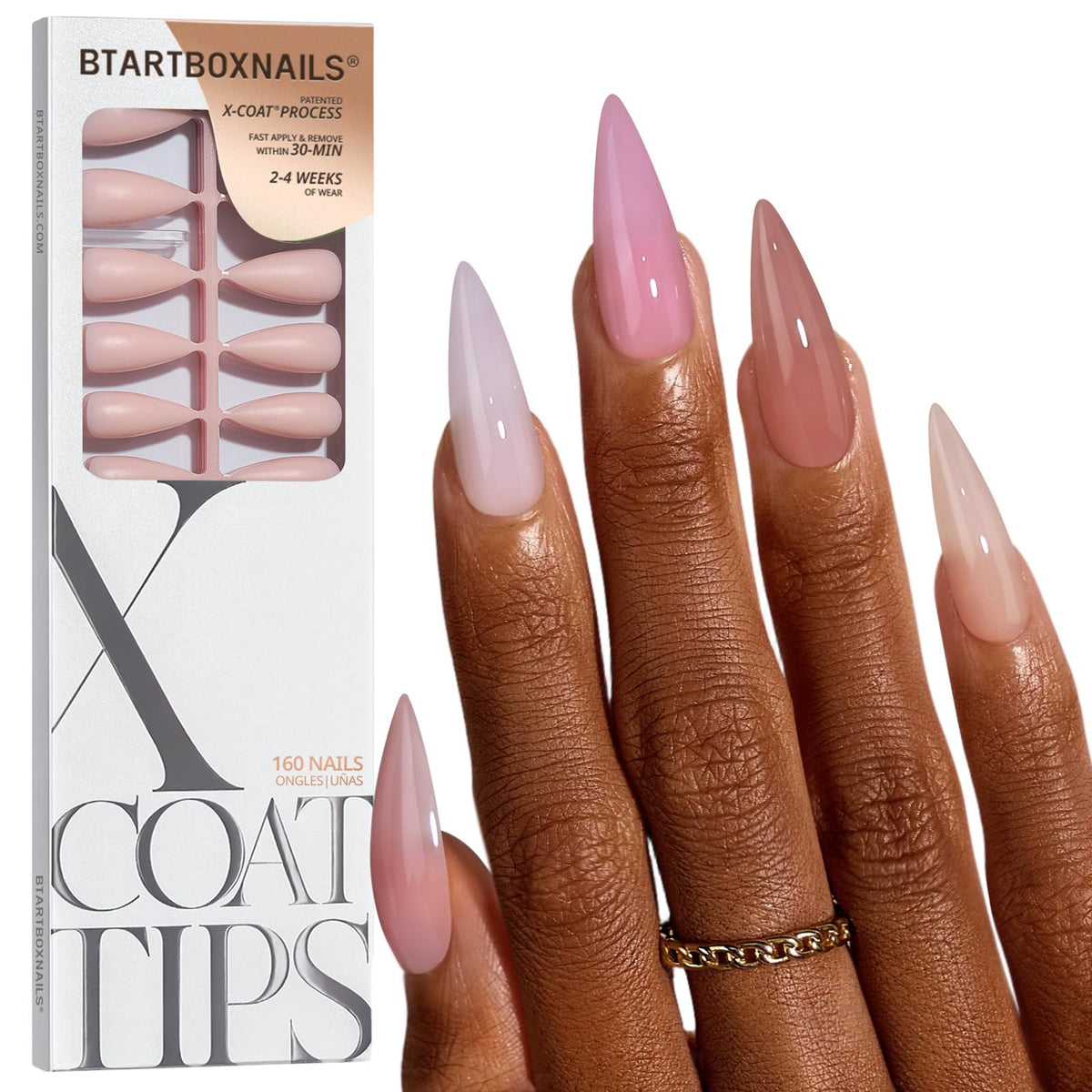 BTArtboxnails XCOATTIPS Bare con 5 tonos nude para looks naturales duraderos
