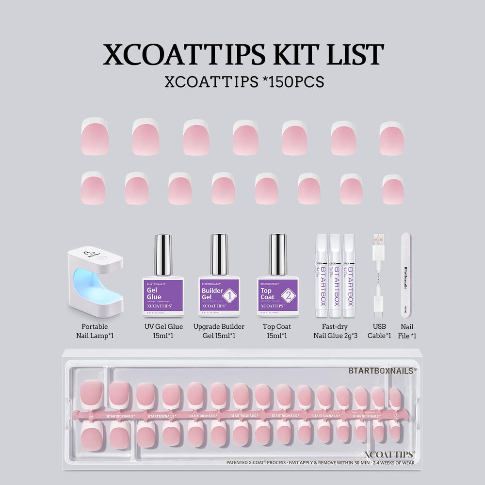 BTArtboxnails XCOATTIPS beginner-friendly kit with primer and base coat