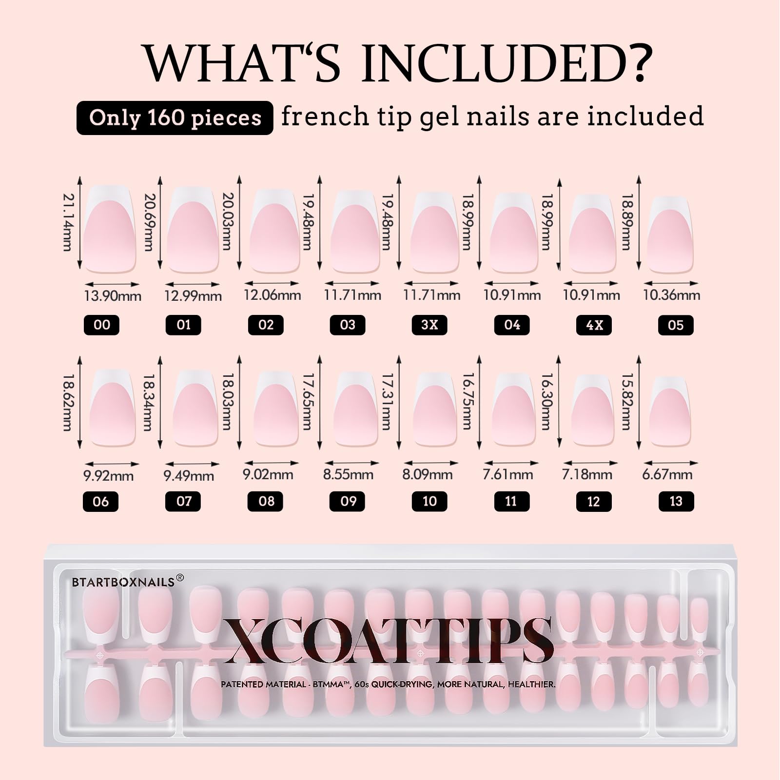 BTArtboxnails XCOATTIPS comfortable fit for flat and curved nails.