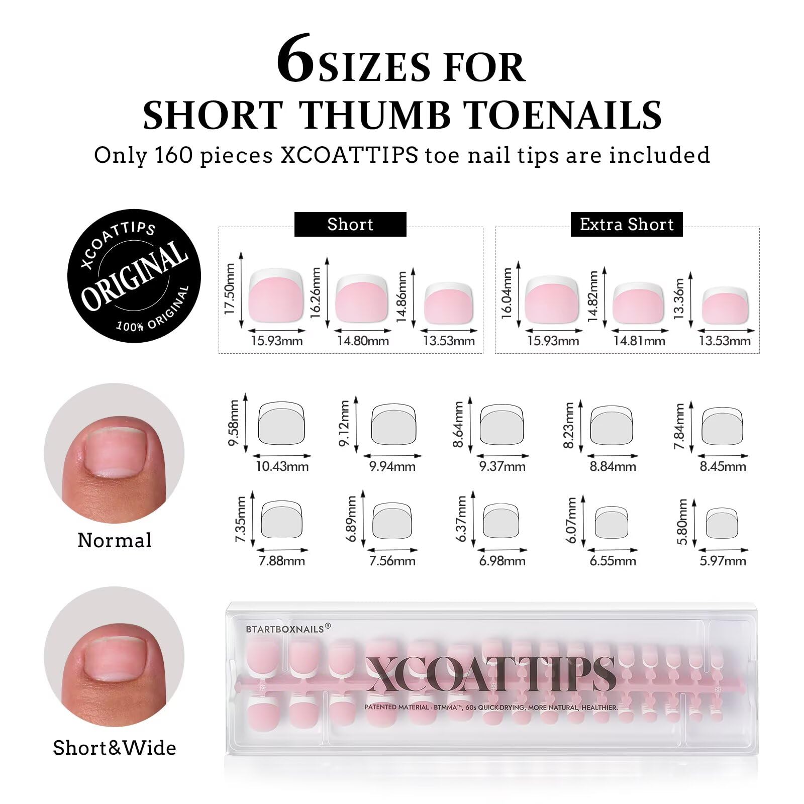 BTArtboxnails XCOATTIPS French tip close-up shows precise natural contour.