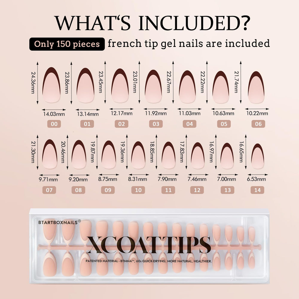 BTArtboxnails XCOATTIPS Natural-looking fit from cuticle to edge.
