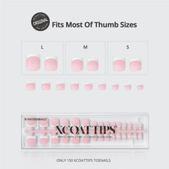 BTArtboxNails XCOATTIPS six big-toe sizes fit wide to curved nail beds
