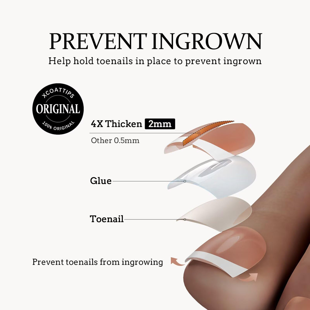 BTArtboxnails XCOATTIPS adhesion boosted toe tips ready to glue on.