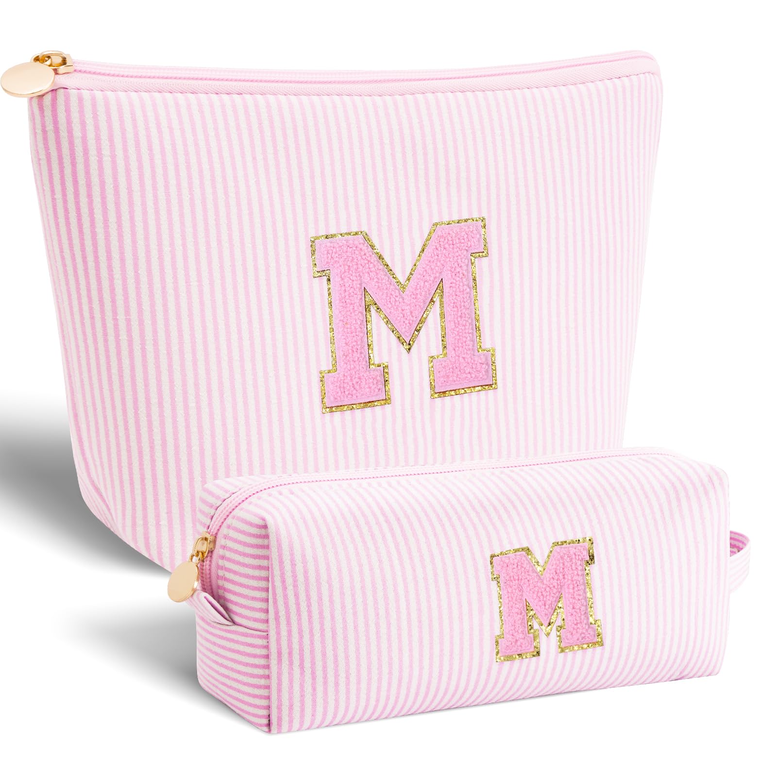Btffitting initials makeup bag set in pink for personalized gifting