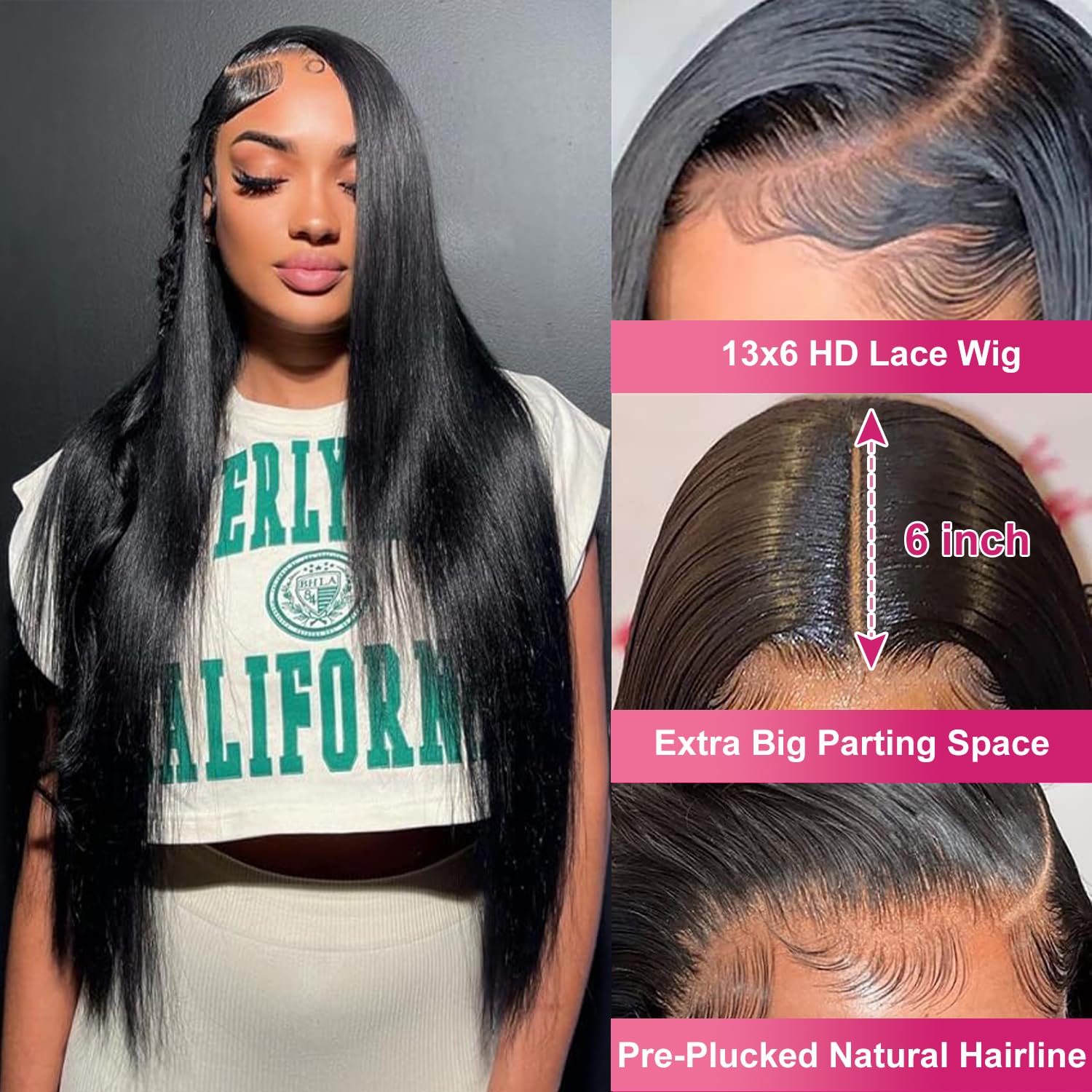 Btomar preplucked lace front wig true length for easy styling