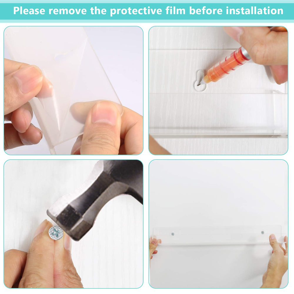 BTremary clear acrylic shelf keeps items visible and accessible.