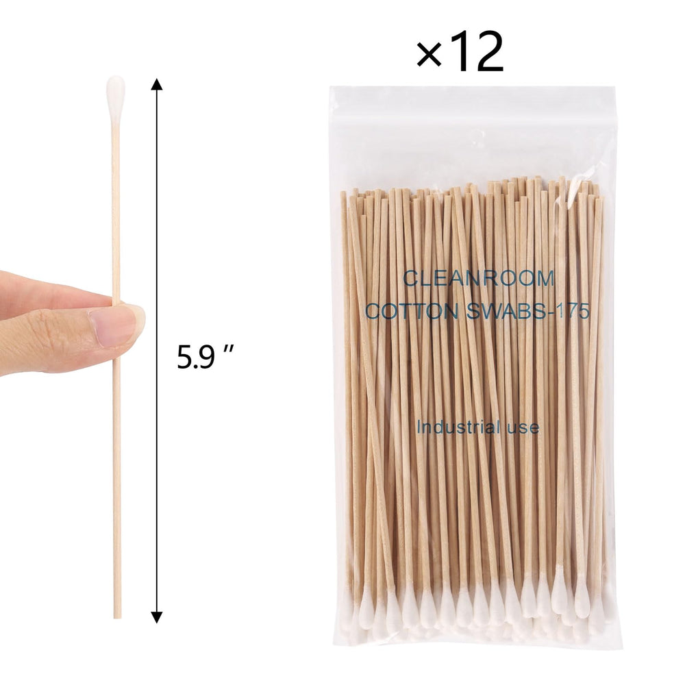 BTYMS 6-inch swabs with soft cotton tips for absorbent cleaning