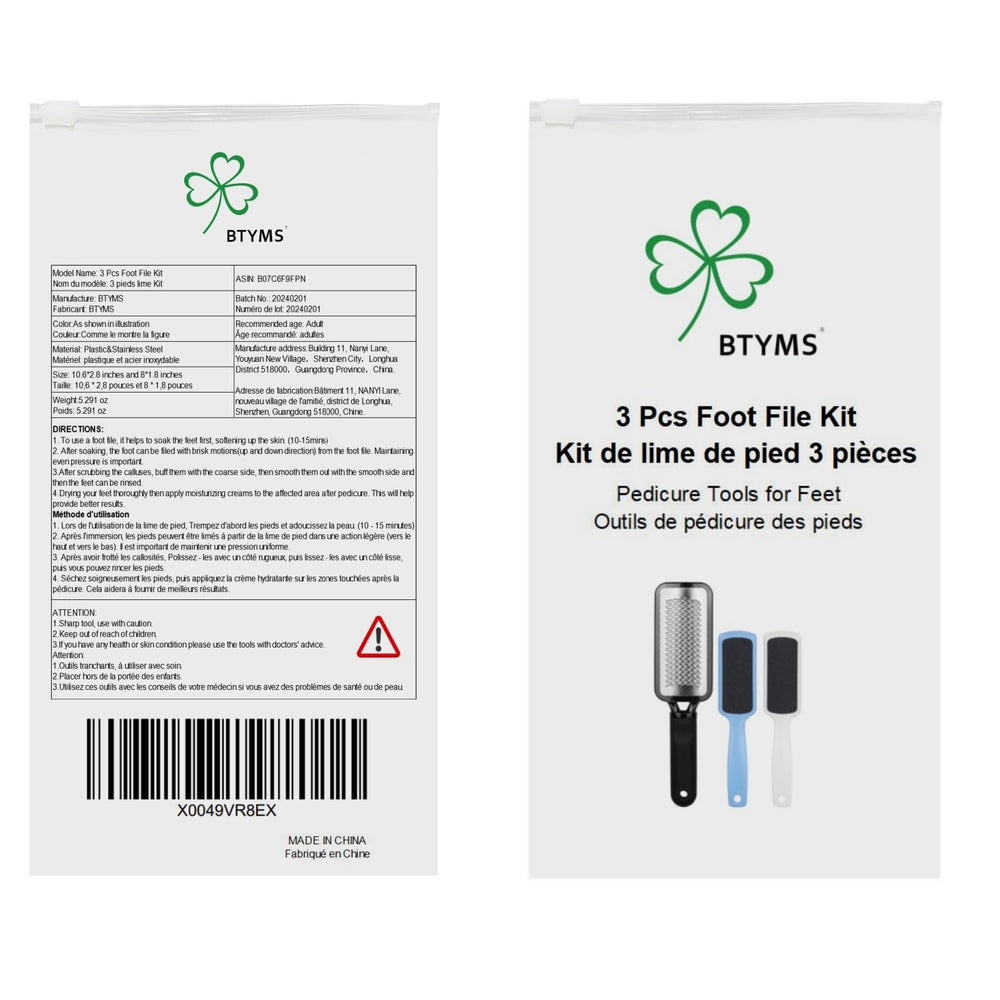 BTYMS double-sided heel file: efficient callus reduction on cracked heels.
