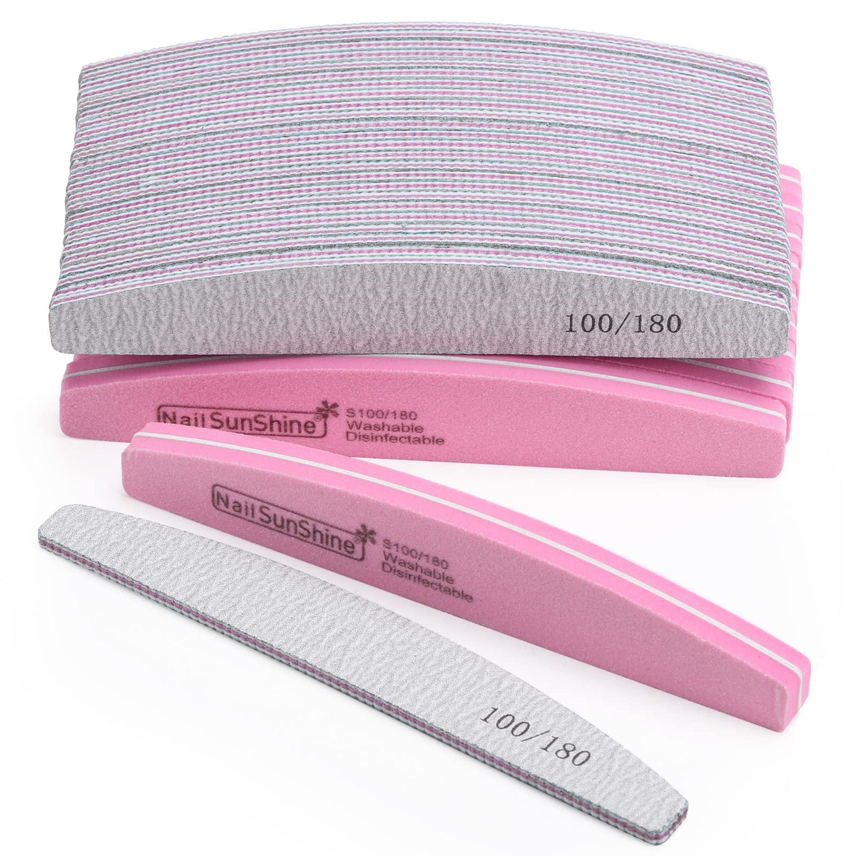 BTYMS 35-count nail files and buffers kit with 100/180 grit for fast shaping and smoothing.