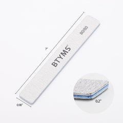 BTYMS dual-sided 80/80 grit nail file for efficient shortening and shaping.
