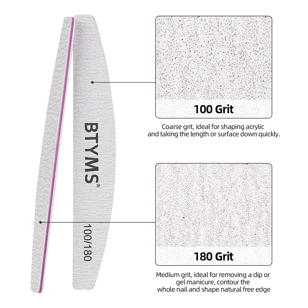 BTYMS acrylic and gel manicure tool for smooth edges and finishes.