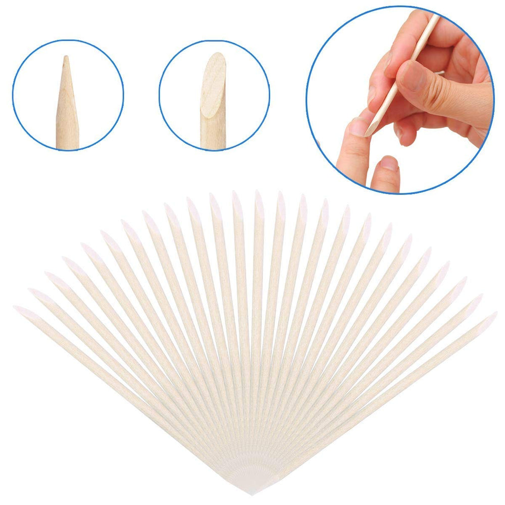 BTYMS orange wood cuticle sticks, portable and handy for manicures and pedicures.