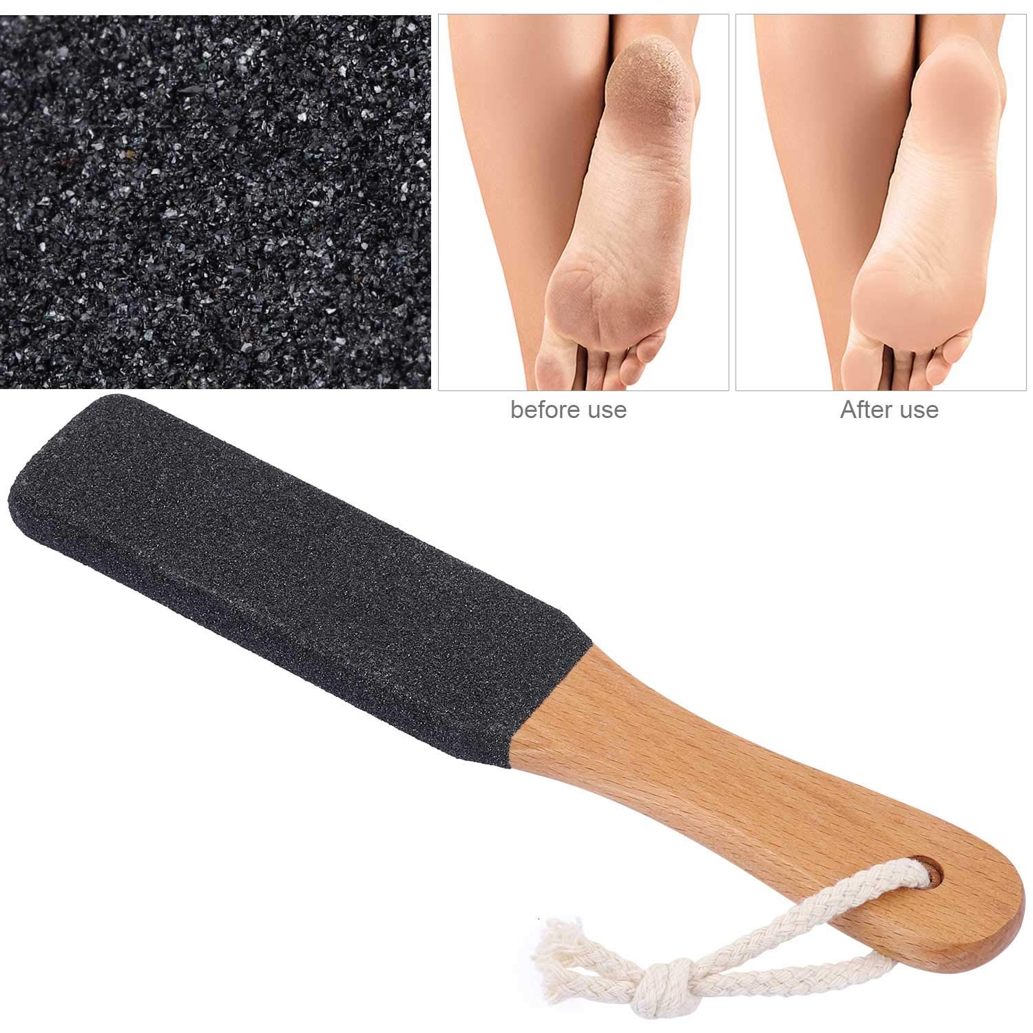 BTYMS ergonomic wooden handle provides secure grip during foot filing.