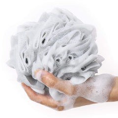 BTYMS exfoliating mesh loofah for mild skin smoothing.