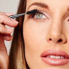 BTYMS mascara spoolie in aluminum tube for clump-free application.