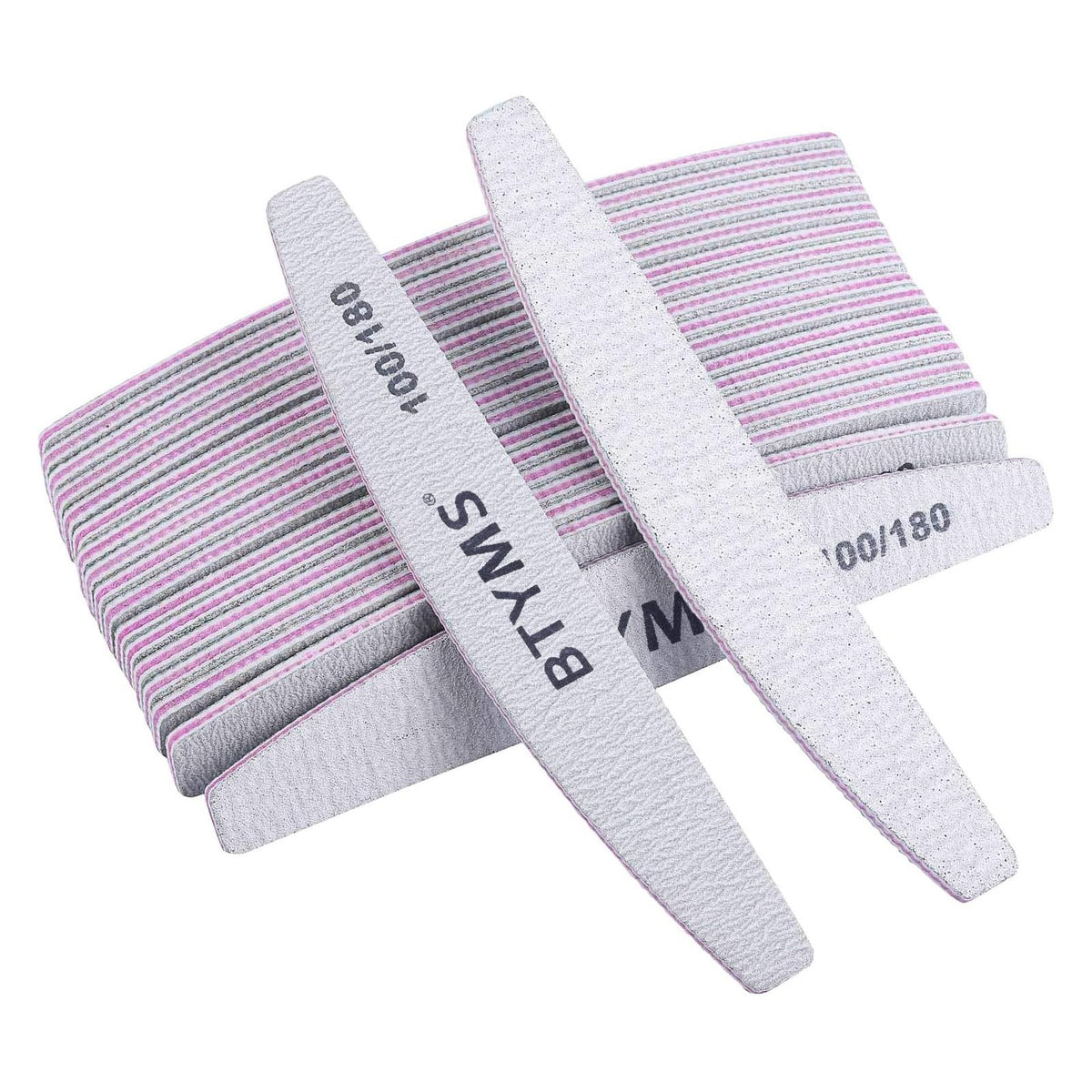BTYMS nail file and buffer with 100/180 grit for precise shaping and smoothing.