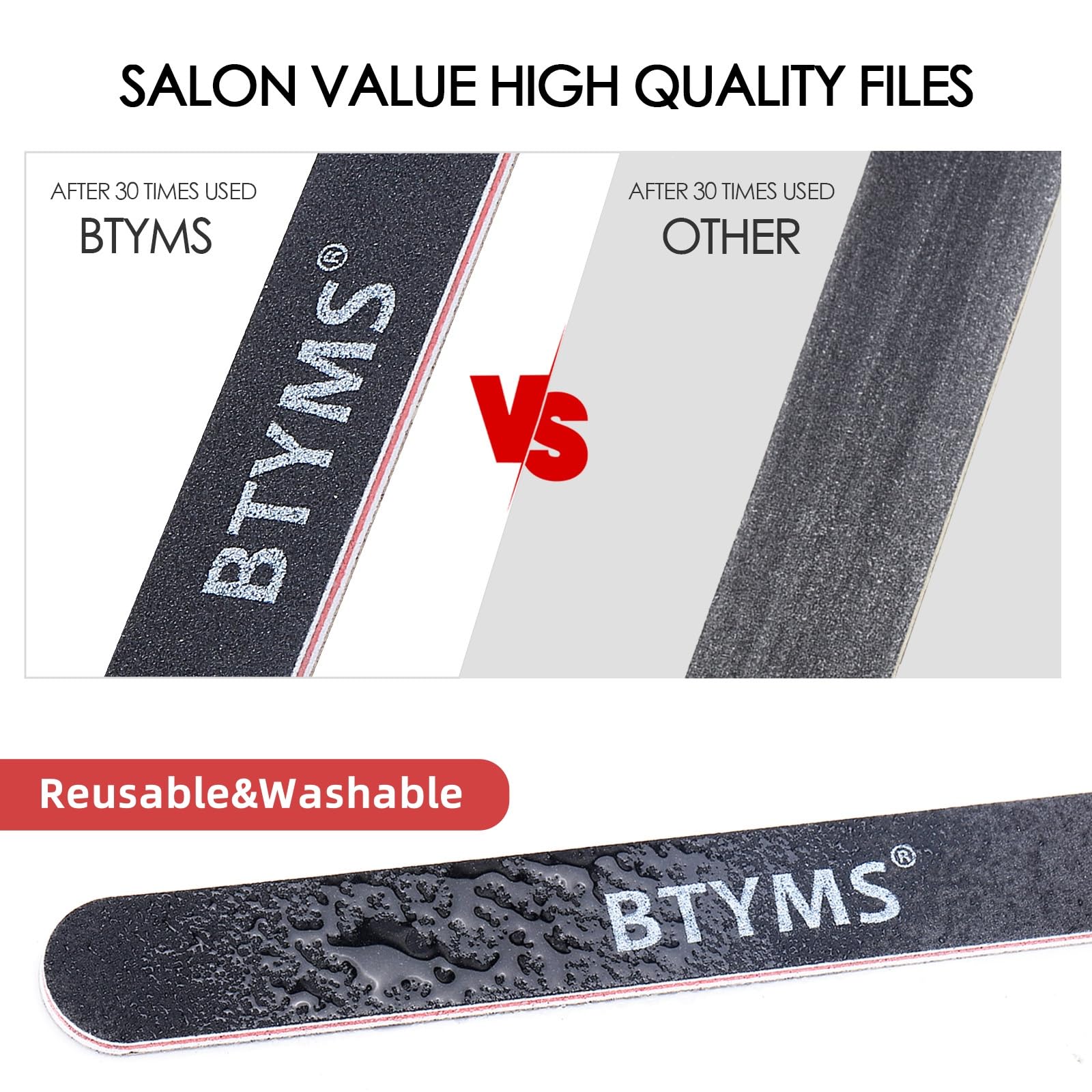 BTYMS 240 grit finish on nails for smooth natural nails.