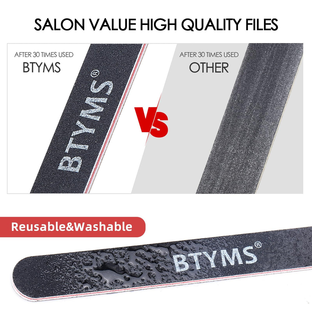 BTYMS 240 grit finish on nails for smooth natural nails.